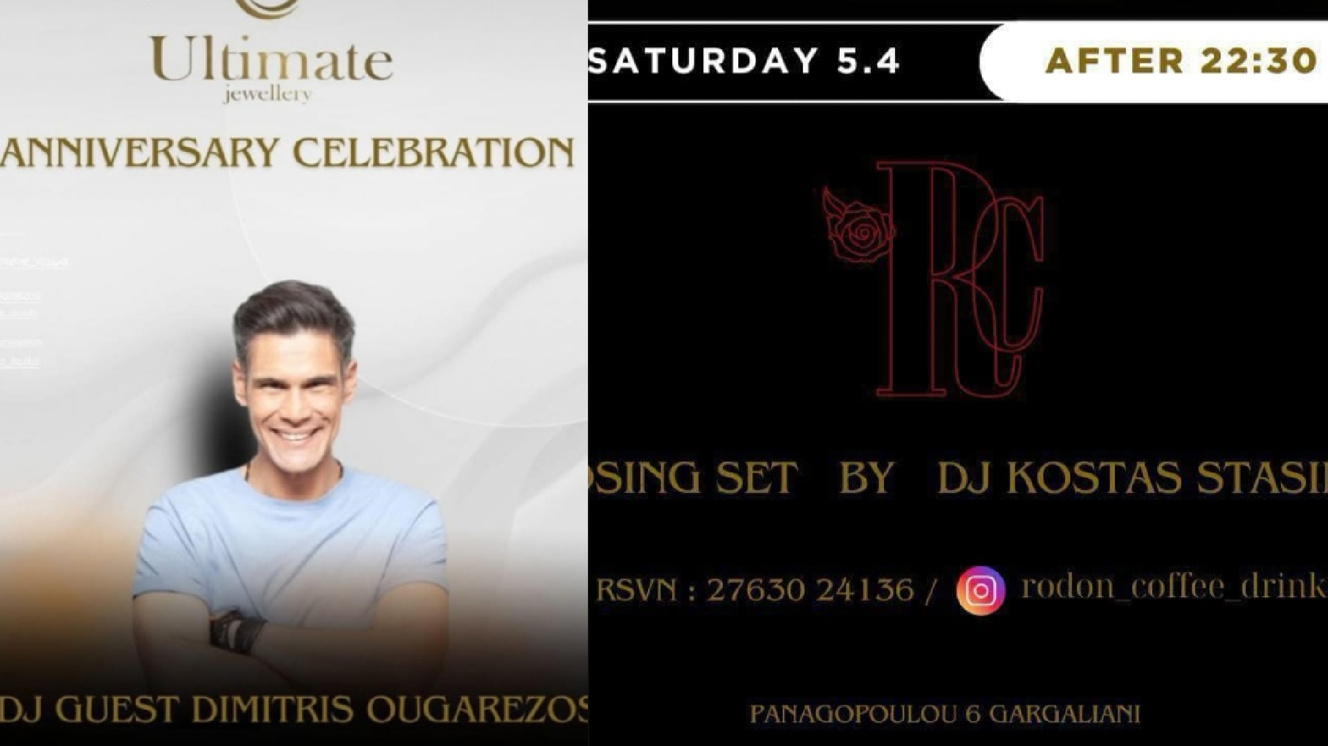 Read more about the article Anniversary Party από το Ultimate Jewellery με Δημήτρη Ουγγαρέζο guest dj , στο Rodon Cafe
